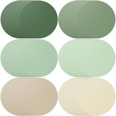 Imagem de Gandeer 120 peças de jogo americano de papel descartável verde sálvia colorido redondo tapete de mesa de papel para chá de bebê, chá de panela, casamento, aniversário, artigos de festa de orgulho
