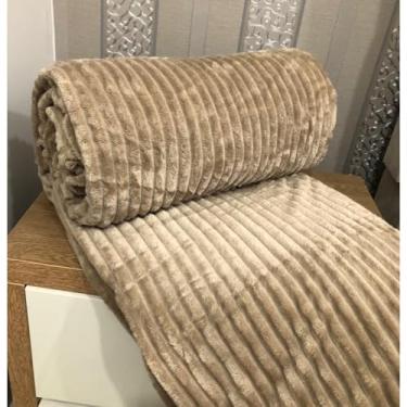 Imagem de Cobertor de microfibra 2, 80m x 2, 50m coberto com cobertor de feltro grosso(Avelã Canelada)