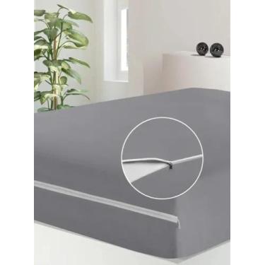 Imagem de Protetor de colchão Clamatex Queen com zíper malha, Cinza