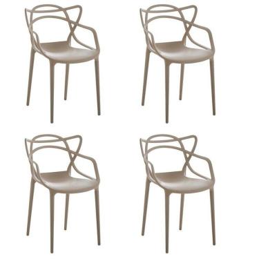 Imagem de Kit 4 Cadeiras Allegra Flex 85cmx54cmx56 Cm Nude