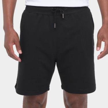 Imagem de Bermuda de Moletom Santos Futebol Arte Masculina - WANTED, Preto, P