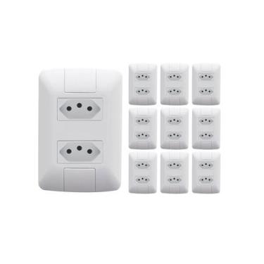 Imagem de Kit com 10 Tomadas Duplas 10A 2p+t 4x2 Aria Tramontina