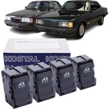 Imagem de Kit 4 Botões Vidro Eletrico Opala 1988 a 1992 Kostal, Interruptor Vidr