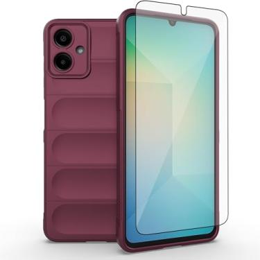 Imagem de Asuwish Capa de celular para Samsung Galaxy A06 com protetor de tela de vidro temperado e TPU macio fino à prova de choque capa protetora de silicone acessórios Ao6 A 06 mulheres homens meninas