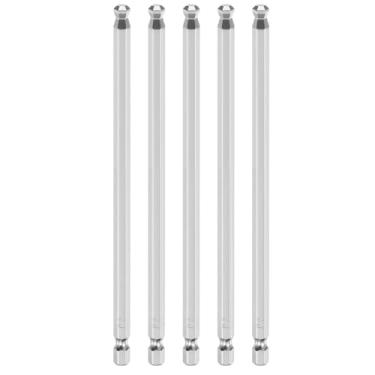 Imagem de HARFINGTON 5 peças de chave de fenda sextavada de ponta esférica H6 (6 mm) cabeça 1/10.2 cm haste sextavada 150 mm (6") de comprimento magnético S2 aço métrico chave de fenda chave de broca soquete