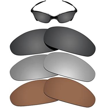 Imagem de Kygear Lentes de reposição para óculos de sol Oakley Juliet polarizadas, pacote com 3, Armor Black & Charm Silver & Retro Brown - Polarizado, 0