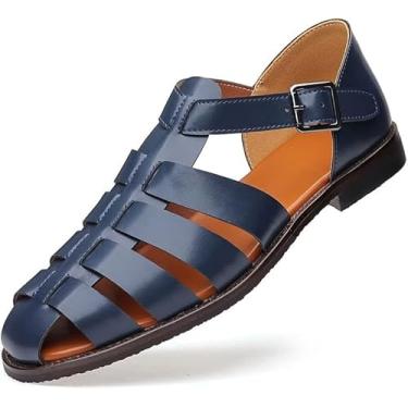 Imagem de Sandálias Masculinas Vestido De Negócios Sandálias Masculinas Sapatos De Couro Macio Respirável Homens Pretos Meio Chinelos Verão Sapatos Masculinos, Auburn, 47 EU