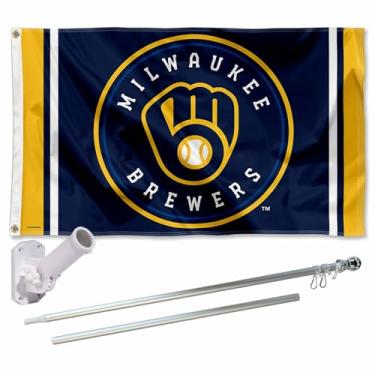 Imagem de WinCraft Philadelphia Baseball Pinstripes Flag Pole and Bracket Mount Set