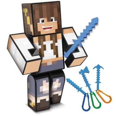 Imagem de Boneco Duda Berud 25 Cm Mine Articulado Youtuber Craft - Algazarra