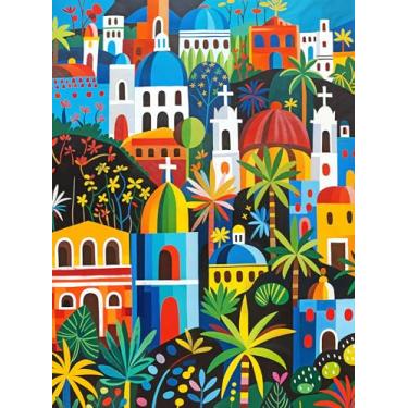 Imagem de Cross & Glory - Vivid Vistas of Mexico - 1000 Piece Jigsaw Puzzle for Adults | Vibrant Folk Art Puzzle | Best New Mexican City Puzzle | Eco-Friendly & Challenging