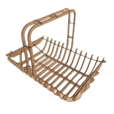 Imagem de Cesta De Fruta Com Alça Corte à Laser Em Mdf