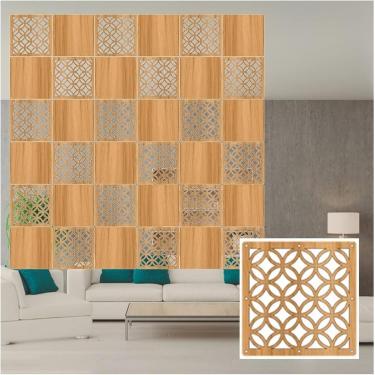 Imagem de Divisor De Quarto à Moda Que Pendura A Tela Ajustada, Decoração Da Sala De Tela Da Privacidade Da Divisória Da Placa Do Madeira-plástico, Para A Sala De Estar, Jantar, Pattern 4, 17PCS