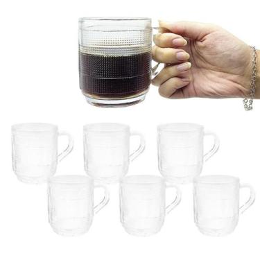 Imagem de Jogo 6 Xícaras Grande Caneca De Vidro Transparente Dolce Gusto Chá Cap