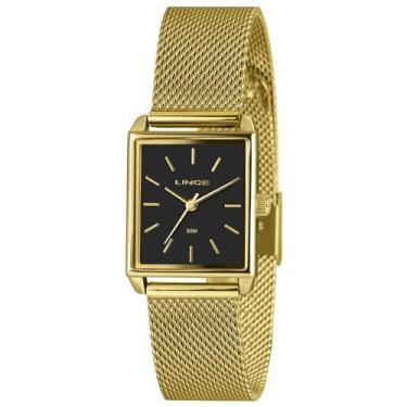 Imagem de Relógio LINCE feminino analógico dourado preto LQG4766L25 P1KX