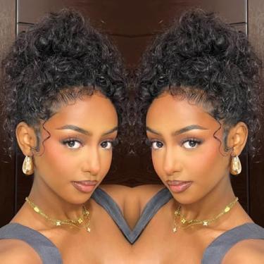 Imagem de Perucas invisíveis 360 sem cola, cabelo humano, pré-cortado, pré-cortado, nós, ondulados, ondulados, ondulados, com cordão, densidade 220, peruca molhada e ondulada, 66 cm