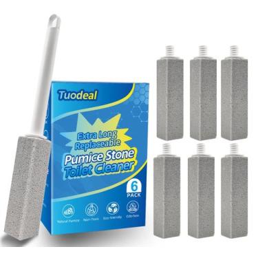 Imagem de Limpador de vaso sanitário de pedra-pomes Tuodeal com alça extra longa