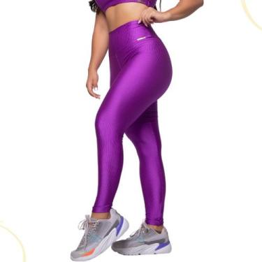 Imagem de Legging Fitness Malha Trilobal Canelada Feminina Academia - CM Fitness
