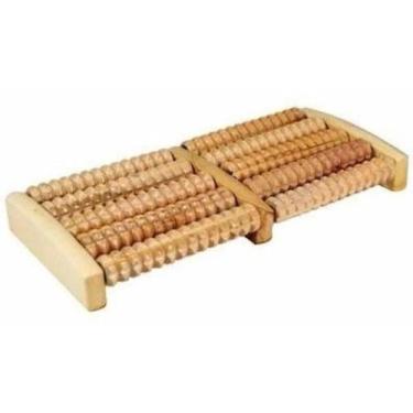 Imagem de Massageador Para Pés Massagem Dor Pé Rolo Madeira Excelente - Roche
