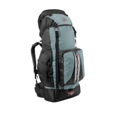 Imagem de 0075 - Mochila Montanha 75 - Cinza Com Preto - Trilhas & Rumos