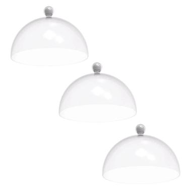 Imagem de Kit 3 Cúpulas 25cm Brancas Bubble Crippa Porta Bolo Tortas Doces Confeitaria Padaria