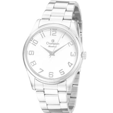 Imagem de Relógio CHAMPION feminino analógico prata branco CN29883Q