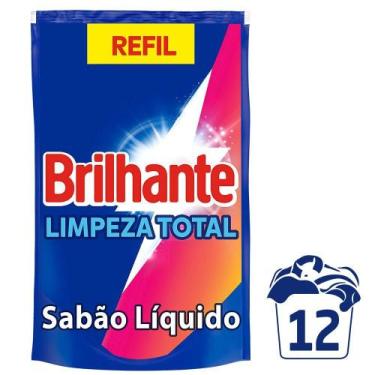 Imagem de Lava-Roupas Líquido Brilhante Roupas Brancas e Coloridas Limpeza Total