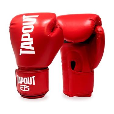 Imagem de TAPOUT Luvas de boxe com palma de malha respirável para homens e mulheres em treinamento, Muay Thai, Kickboxing, Sparring e MMA (340 g, vermelha)