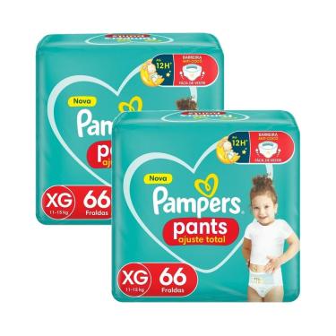 Imagem de Kit 2 Fralda Pampers Pants Ajuste Total Tamanho XG com 66 Unidades