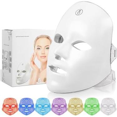 Imagem de Máscara LED Facial 7 Cores Fototerapia – Rejuvenescimento, Combate Acne, Redução de Rugas, Clareamento de Manchas, Estímulo de Colágeno e Controle da Oleosidade