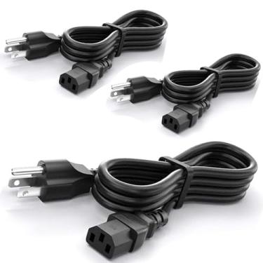 Imagem de CYD Cabo de alimentação de 3 pinos de 1,8 m, cabo de alimentação de mesa 10A 125V 18AWG para torres de PC de mesa, monitores de LED, impressoras multifuncionais, amplificadores de home theater