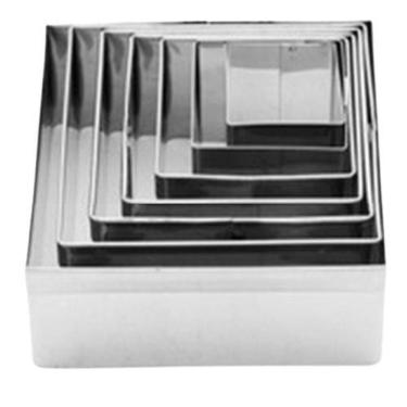 Imagem de Cortador Massa Quadrado Liso - 7 Peças  INOX 