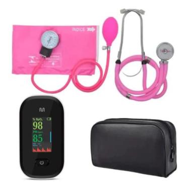 Imagem de Kit Acadêmico Para Enfermagem Premium Com Oxímetro E Estojo, Rosa