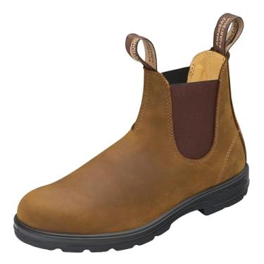 Imagem de Blundstone Bota Chelsea 562 Unissex Classic Series para homens e mulheres com absorção de choque e couro premium resistente à água, marrom sela, 11 EUA masculino/13 feminino / 10 AU