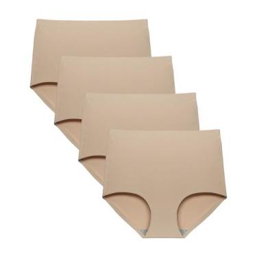 Imagem de Cuecas femininas de cintura alta FallSweet No Show, pacote com 4