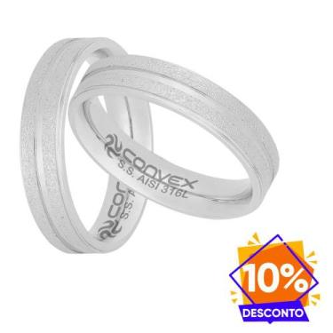 Imagem de Par de Alianças de Aço Magnet S. Desconto Especial. - Convex