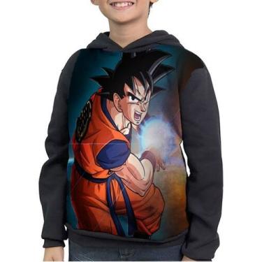 Imagem de Casaco Moletom Infantil Dragon Ball Z Goku Kamehameha - smoke, Preto, 