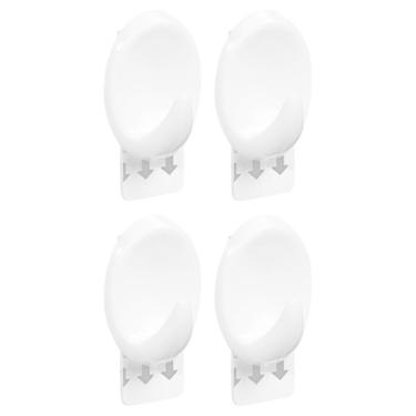 Imagem de Gancho Oval Plástico Branco Com Adesivo P - 4 Unidades - Or30111 - Ordene