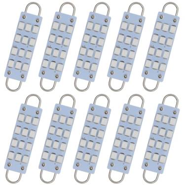 Imagem de QAUBEN Lâmpadas LED Festoon de laço rígido de 44 mm e 1,73 pol., 12 chips SMD 3528 e 1210, luz interna de carro, luz de mapa, luzes cortesia para portas, 561, 562 e 567, azul, CC 12 V (pacote com 10)