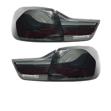 Imagem de Conjunto de lanterna traseira compatível com BMW Série 4 M4 2013-2020 Dragon Scale Luz traseira LED Turn Brake DRL Lâmpada GTS F32 F33 F36 F82 F83(Chinese,BLACK 2013-2019)