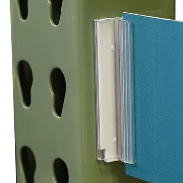 Imagem de Suportes de placa de corredor de armazém, etiquetadoras verticais de passarela de paletes com dobradiça flexível, pacote com 20