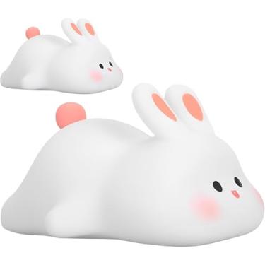 Imagem de Luminária de Coelho LED de Mesa para Quarto Infantil, Cozinha, Sala, Banheiro – Luz de Toque, 3 Níveis de Brilho USB
