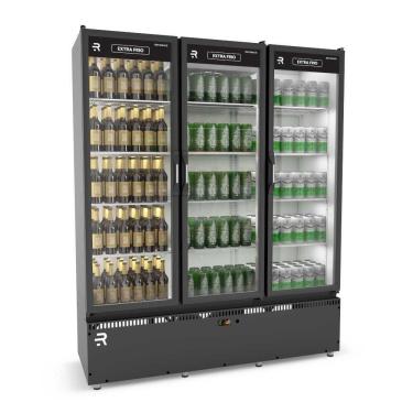 Imagem de Auto Serviço Vanguard Extra Frio 3 Portas Vidro Aquecido Preto-Branco ASVEF3P 220V - Refrimate