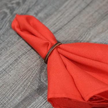 Imagem de Kit Guardanapo De Tecido Com 8 Peças com bainha Liso Oxford Buffet Mesa Posta, Jantar, Casamento, Festa, Natal e Decoração – Guardanapo de Pano Diversas Cores (Vermelho)