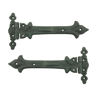 Imagem de Dobradiça de ferro forjado de 17,78 cm, charme sul, resistente a RSF e ferragens para porta de celeiro, 32208, Preto, Pack of 2