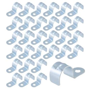 Imagem de Oedema 50 peças de tiras de tubulação M25 braçadeira de correia de tubo resistente clipe de alça rígida 1 orifício suportes de cabo para fixação de tubos ou cabos