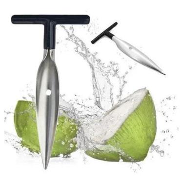 Imagem de 2X Abridor Furador De Coco Manual Aço Inox