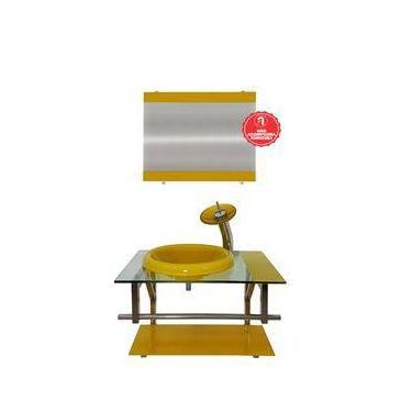 Imagem de Gabinete de Vidro 60cm para Banheiro Lituânia - EKASA, Amarelo