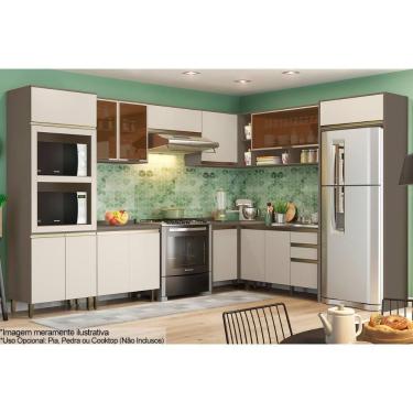 Imagem de Cozinha Modulada Essência Connect 13 Peças 53 Aéreos + 3 Balcões + 1 Paneleiro+4complementos C5p72 Duna Cristal2 Aéreos + 1 Balcão + 1 Complemento