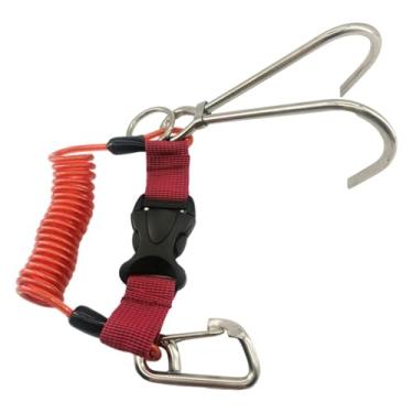 Imagem de Vaveren Bobina de mergulho Landyard, anti-perda, com fivela de metal de liberação rápida, para câmera fixa, luz, ferramenta, foto subaquática, Vermelho