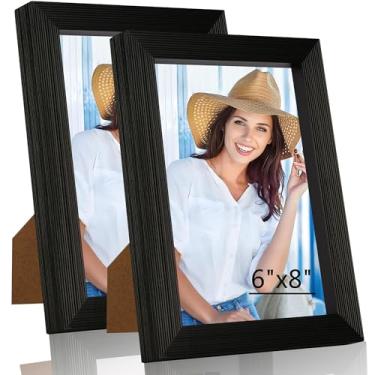 Imagem de WTAQR Porta-retrato de 15 x 20 cm para pendurar na parede ou na mesa, montagem horizontal ou vertical, moldura com acrílico HD para fotos, pôsteres e impressões artísticas, preta, moldura, pacote com